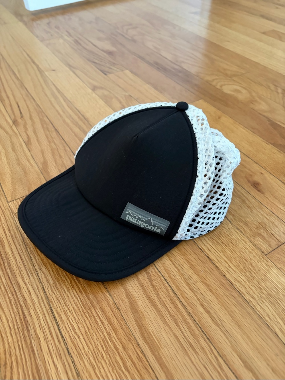 Patagonia Black & White Mesh Trucker Running Hat